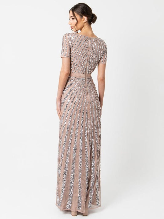 Women’s Designer Sequin Embellished Maxi Gown – Wedding & Party Wear Dress