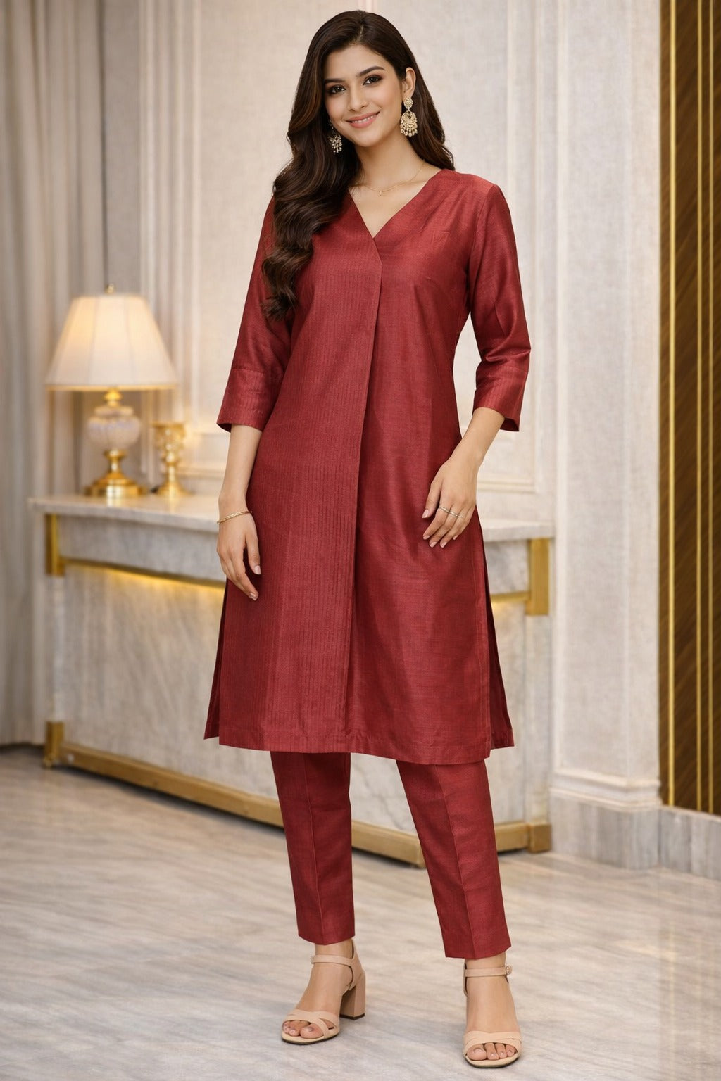 Elegant Emerald Green Straight Kurta Set for Women