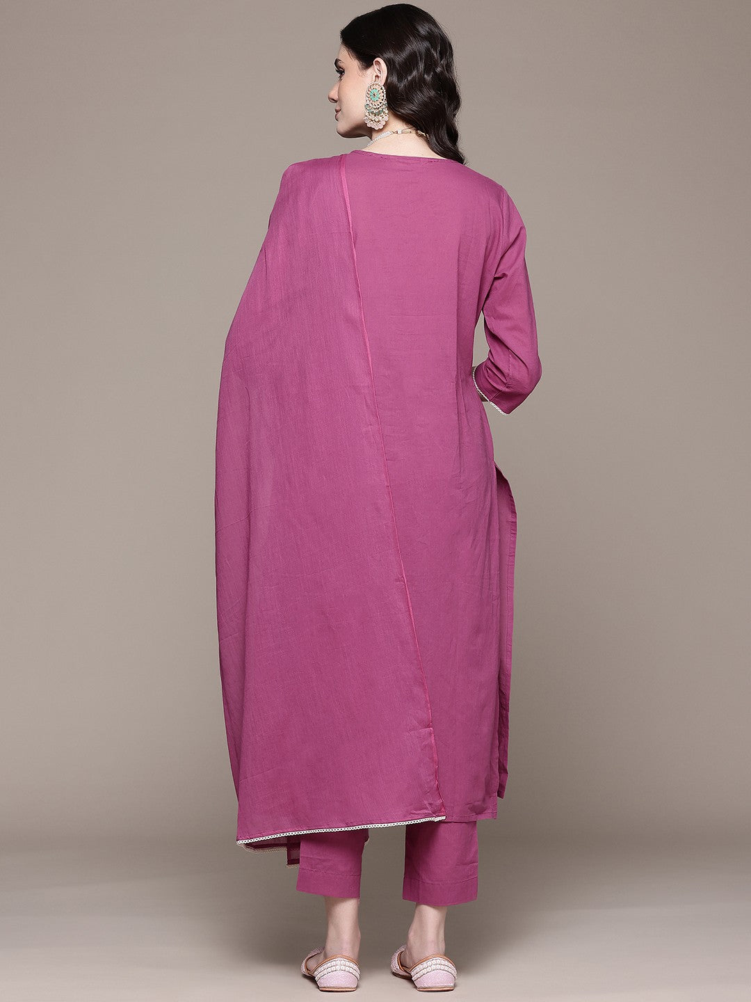 Elegant Pink Embroidered Kurta Pant Set with Dupatta for Women