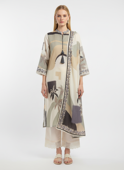 Elegant Printed Kurta Set for Women with Dupatta & Palazzo – Premium Soft Fabric Ethnic Wear