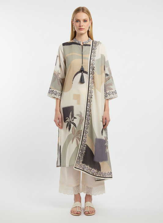 Elegant Printed Kurta Set for Women with Dupatta & Palazzo – Premium Soft Fabric Ethnic Wear