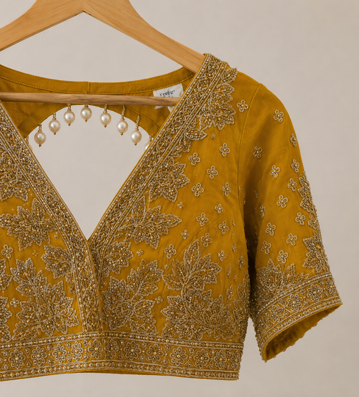 La Qayara Mustard Yellow Embroidered Georgette Lehenga Set for Women | Designer Crop Top, Flared Skirt & Potli Bag | Festive, Wedding & Party Wear