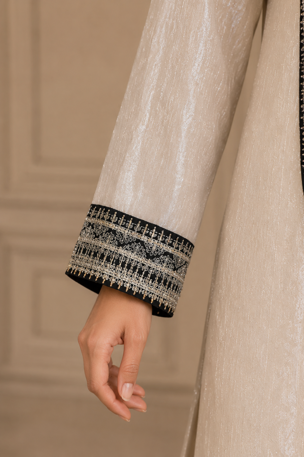 La Qayara Noor Ivory Embroidered Kurta Sharara Set with Dupatta | Premium Festive Wear for Women