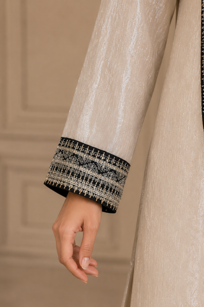 La Qayara Noor Ivory Embroidered Kurta Sharara Set with Dupatta | Premium Festive Wear for Women