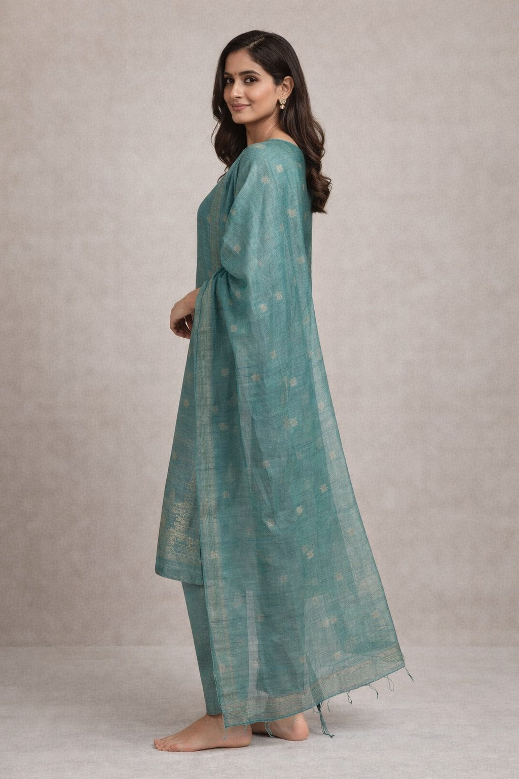 Women’s Sea Green Kurta Set with Dupatta – Festive & Party Wear