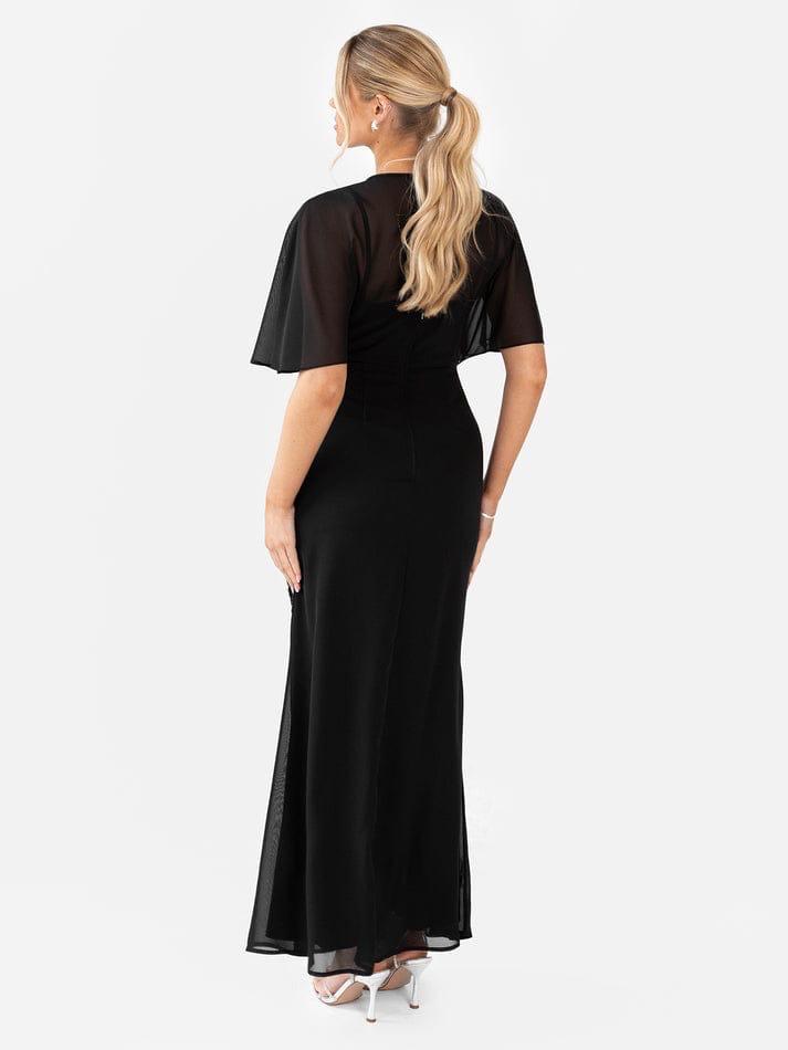 Elegant Black Sequin Embroidered Maxi Dress for Women – Party & Evening Wear