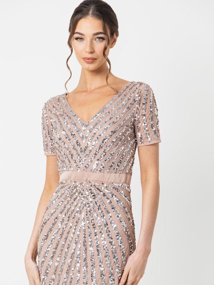 Women’s Designer Sequin Embellished Maxi Gown – Wedding & Party Wear Dress
