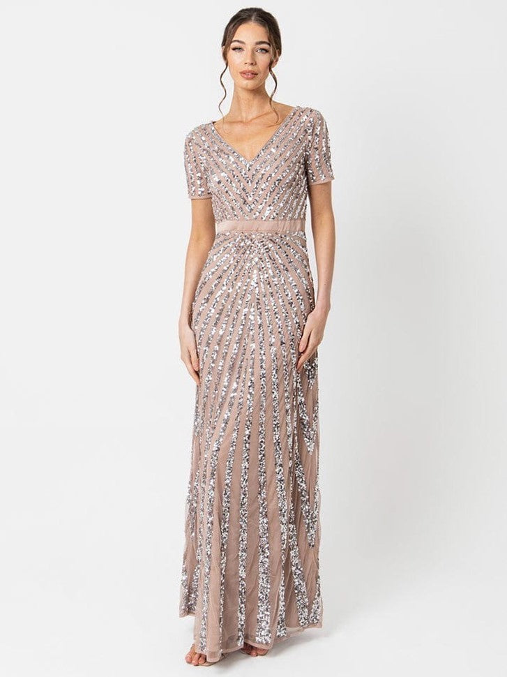 Women’s Designer Sequin Embellished Maxi Gown – Wedding & Party Wear Dress