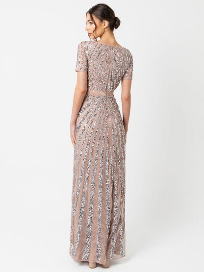 Women’s Designer Sequin Embellished Maxi Gown – Wedding & Party Wear Dress