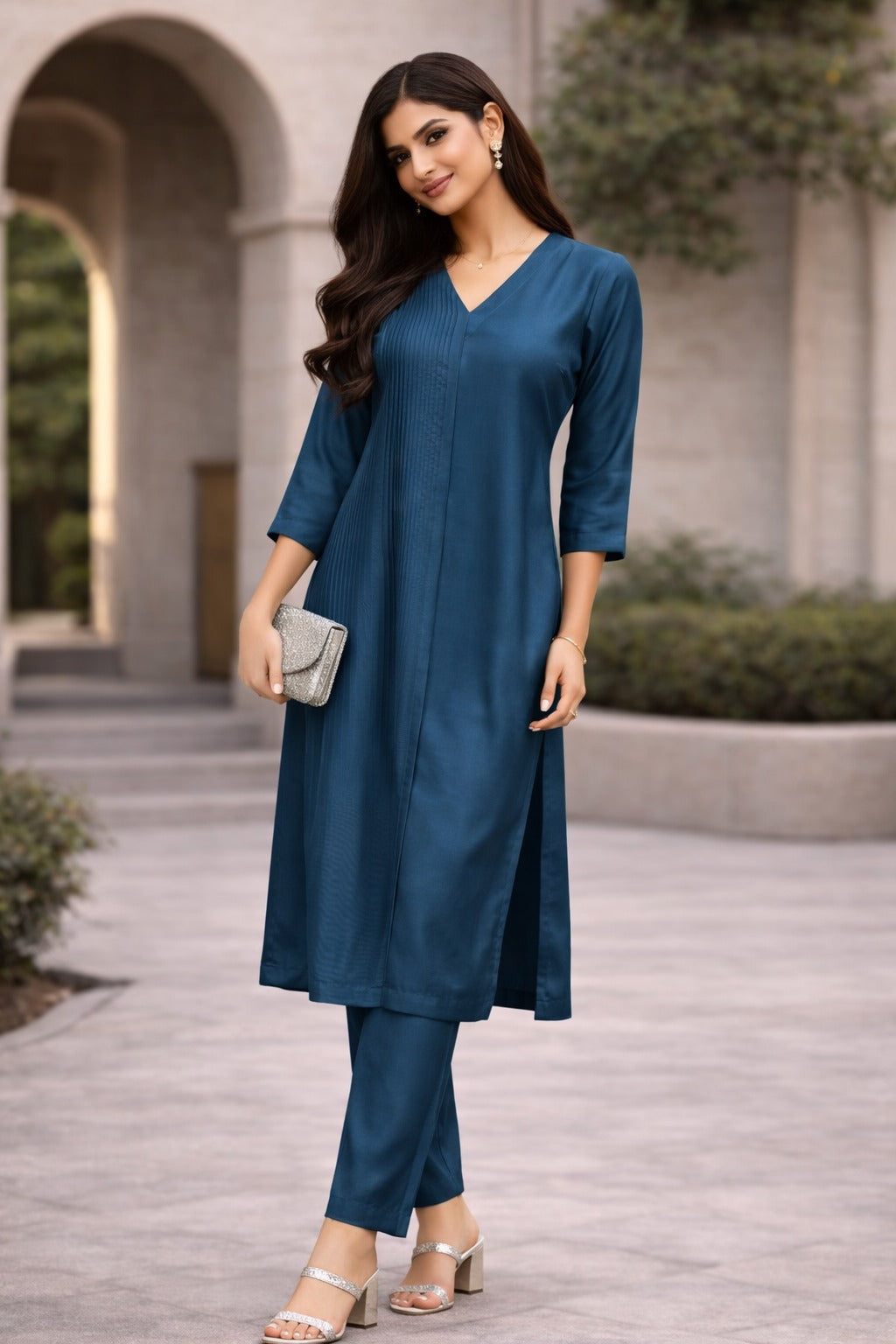 Elegant Emerald Green Straight Kurta Set for Women