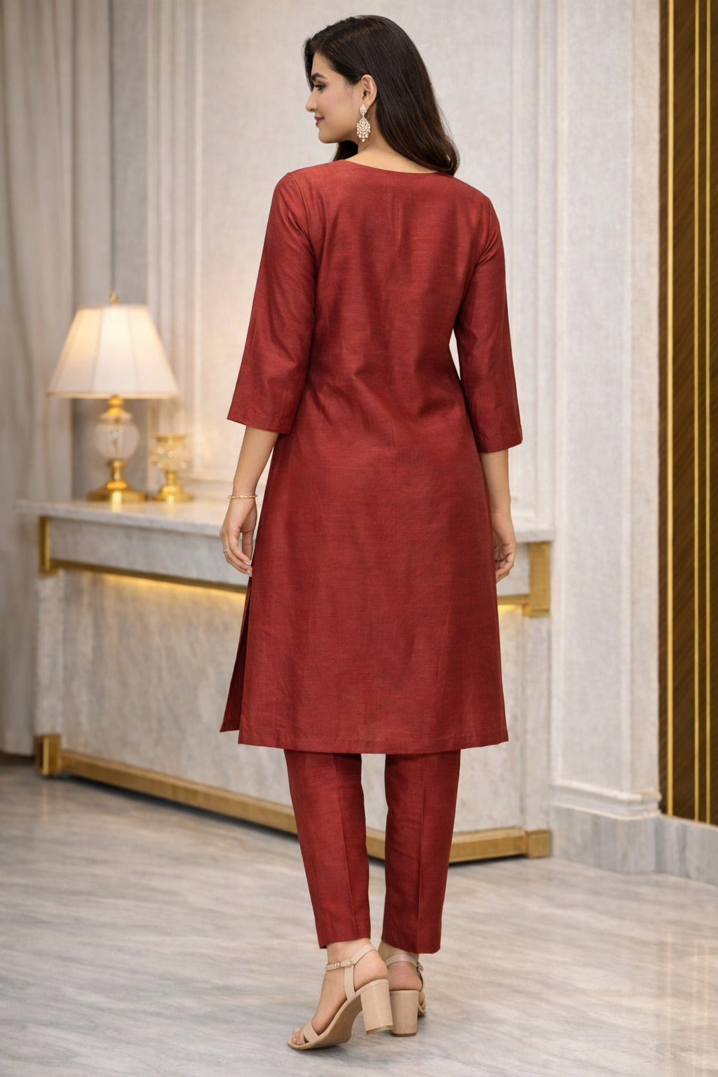 Elegant Emerald Green Straight Kurta Set for Women